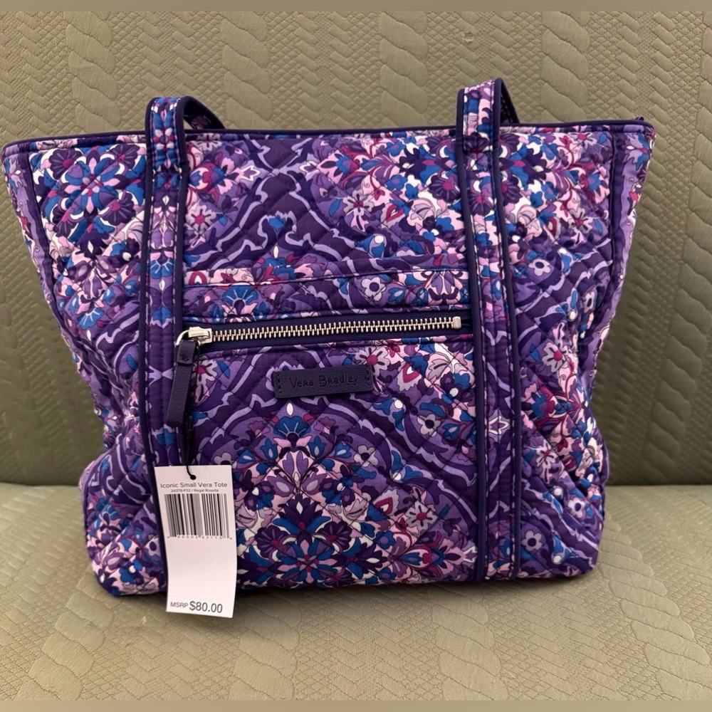 Vera Bradley Iconic Small Vera Tote Cotton in Regal Rosette NWT
